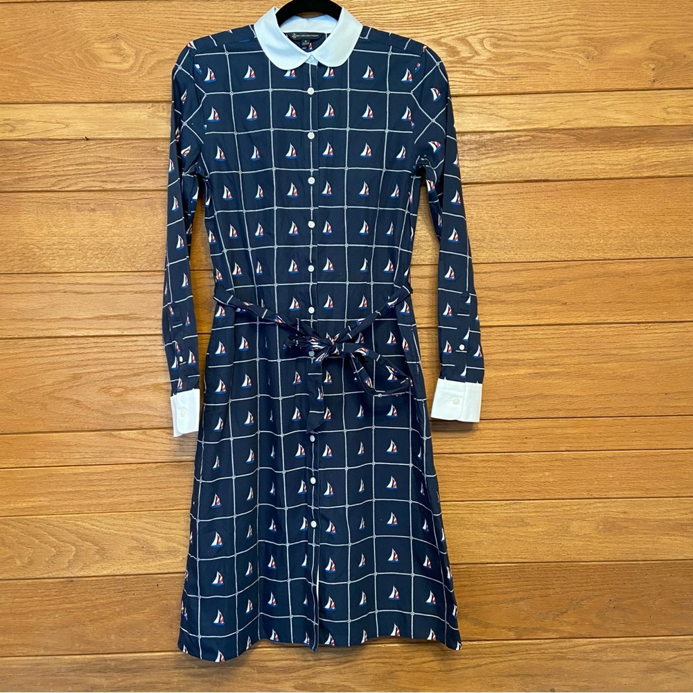 Brooks Brothers nautical sailboat button front shirtdress